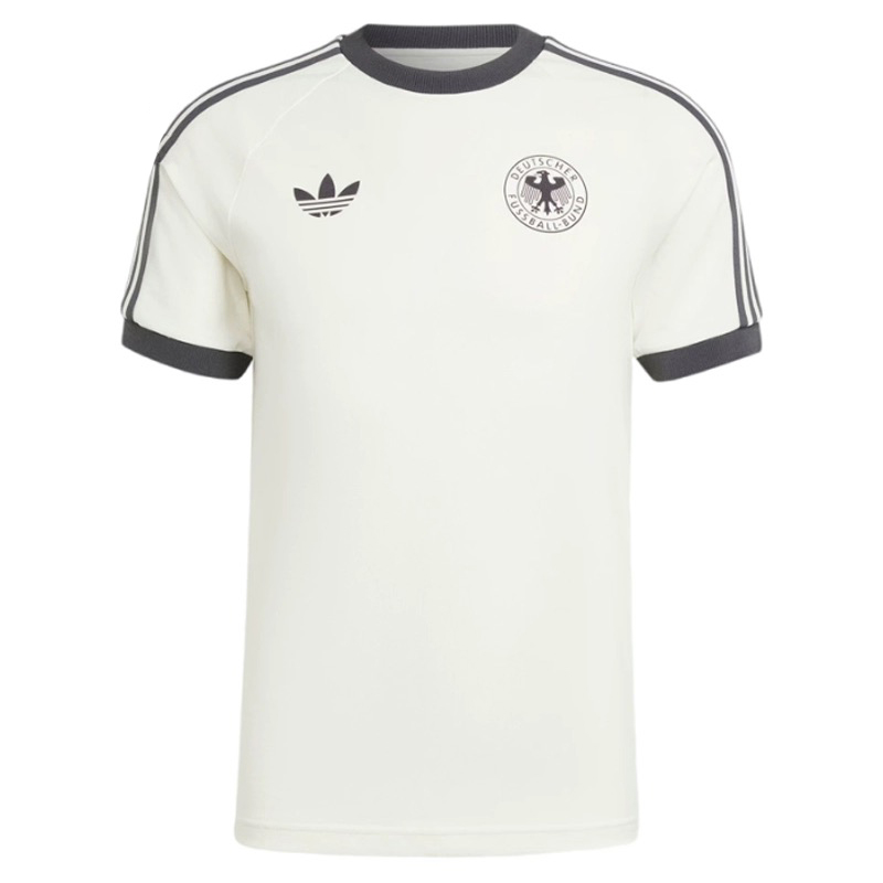 Mens Adidas Originals Germany Jersey 3 Stripes Pure Cotton White Shirt 2024 – Match