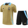 Mens Argentina Short Training Suit Gold 2024