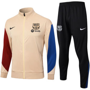 Mens Barcelona Jacket + Pants Training Suit Gold 2024/25