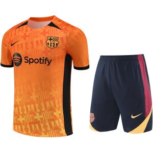 Mens Barcelona Short Training Suit Orange 2024/25