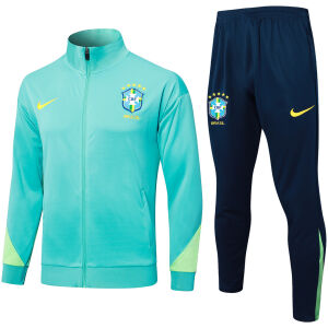 Mens Brazil Jacket + Pants Training Suit Green 2024