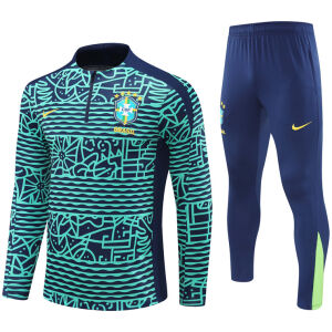 Mens Brazil Training Suit Blue 2024