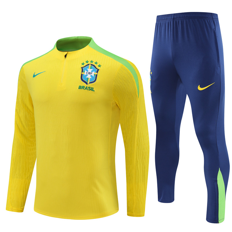 Mens Brazil Training Suit Yellow 2024
