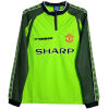 Mens Manchester United Retro Goalkeeper Green Jersey Long Sleeve 1998/99