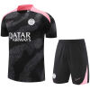 Mens PSG Short Training Suit Black - Pink 2024/25