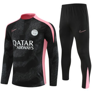 Mens PSG Training Suit Black – Pink 2024/25