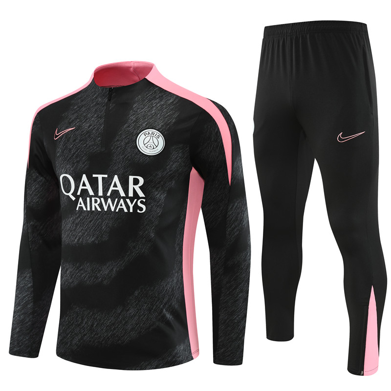 Mens PSG Training Suit Black – Pink 2024/25