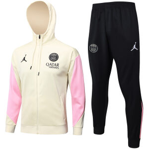 Mens PSG x Jordan Hoodie Jacket + Pants Training Suit Apricot 2024/25