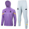Mens Real Madrid Hoodie Jacket + Pants Training Suit Purple 2024/25