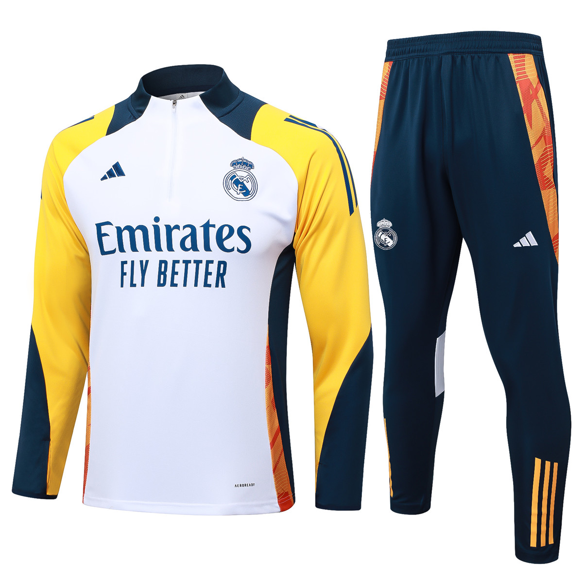 Mens Real Madrid Training Suit White 2024/25