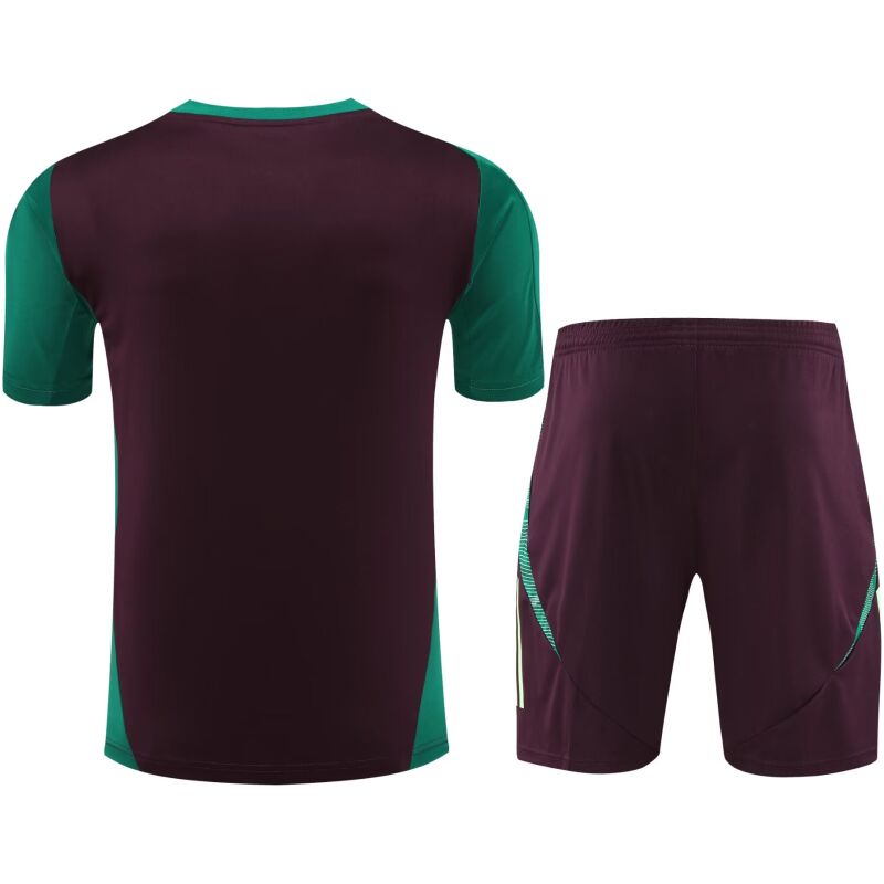 Mens Mexico Short Training Suit Burgundy 2024