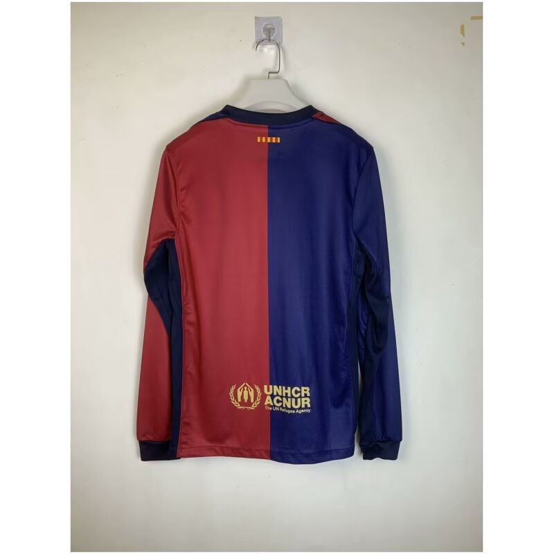 Mens Barcelona Home Jersey Long Sleeve 2024/25