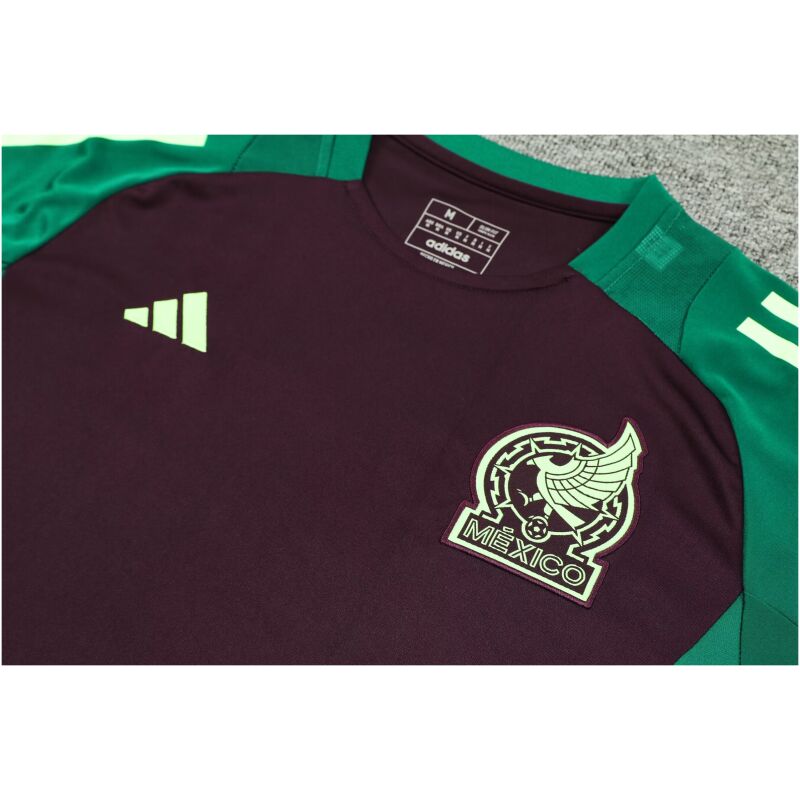 Mens Mexico Short Training Suit Burgundy 2024