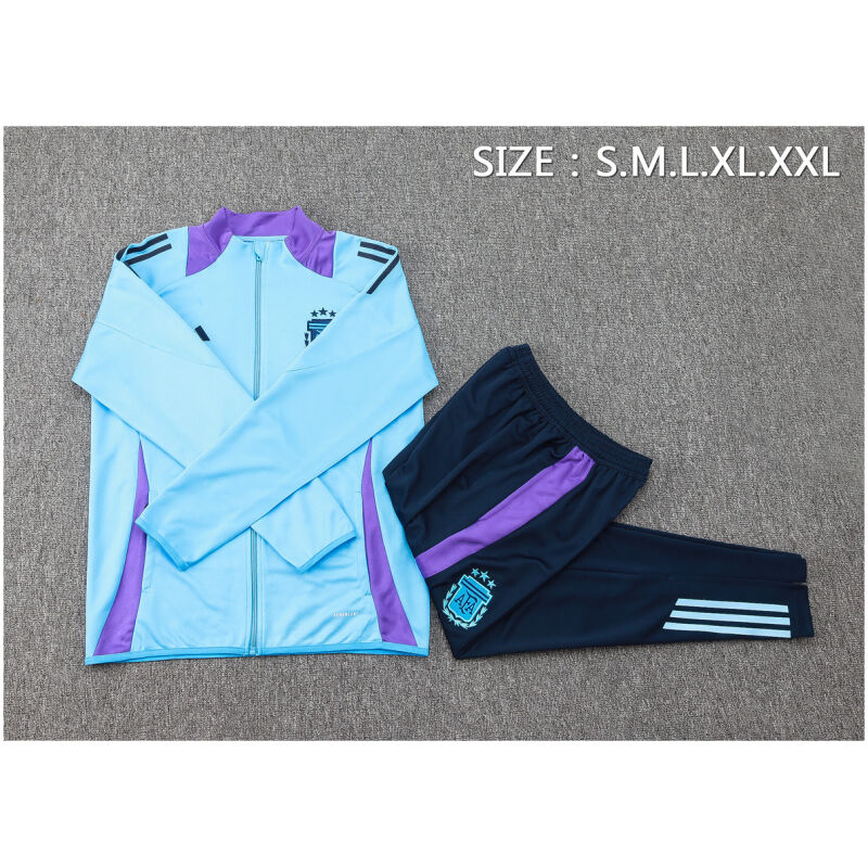 Kids Argentina Jacket + Pants Training Suit Light Blue 2024