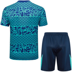 Mens Brazil Short Training Suit Blue 2024