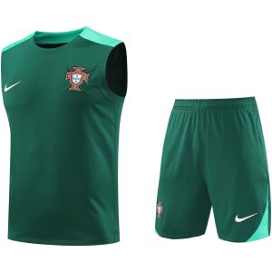 Mens Portugal Short Training Suit Green 2024