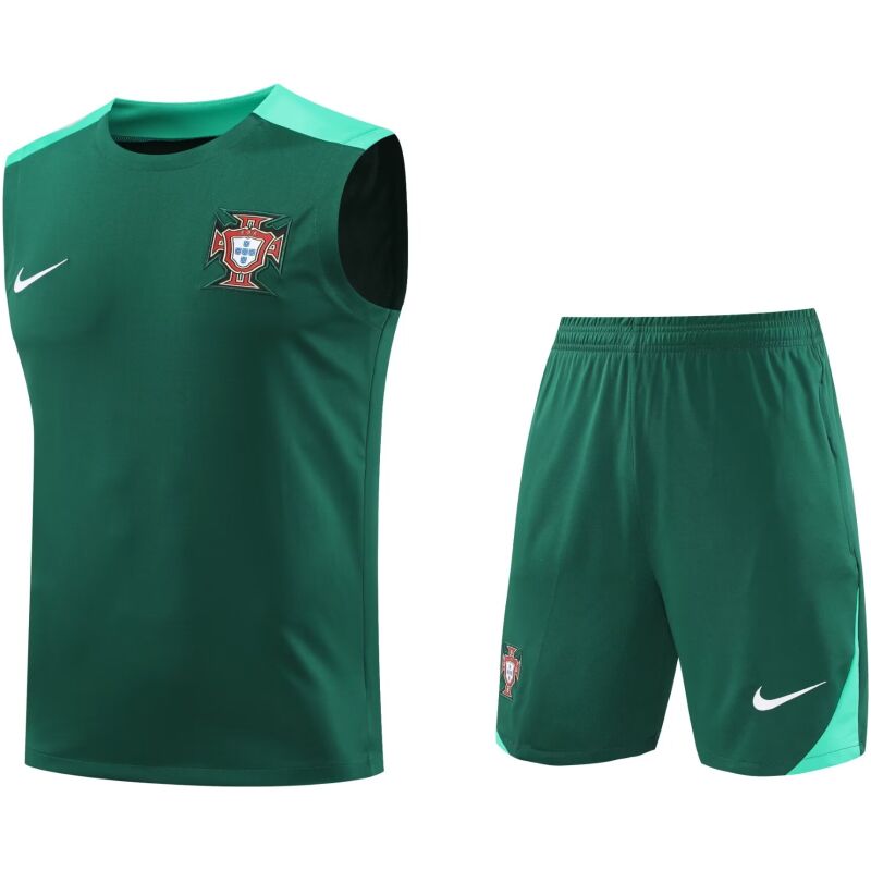 Mens Portugal Short Training Suit Green 2024