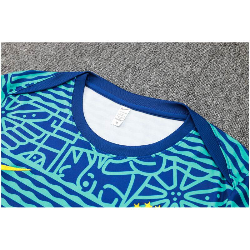 Mens Brazil Short Training Suit Blue 2024
