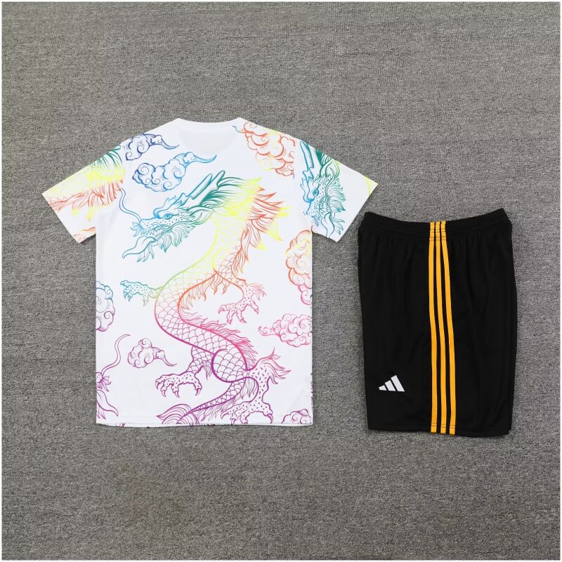 Mens Real Madrid Short Training Suit White Dragon 2024/25