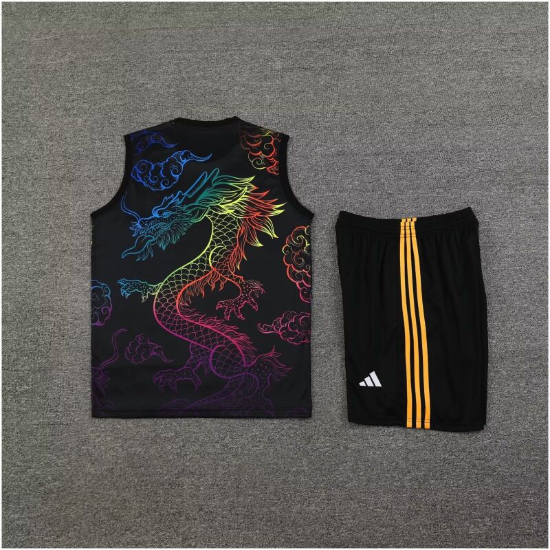 Mens Real Madrid Singlet Suit Black Dragon 2024/25