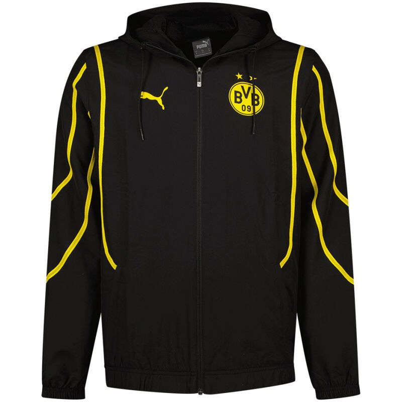 Herren Borussia Dortmund Allwetter Windrunner Jacke Schwarz 2024/25