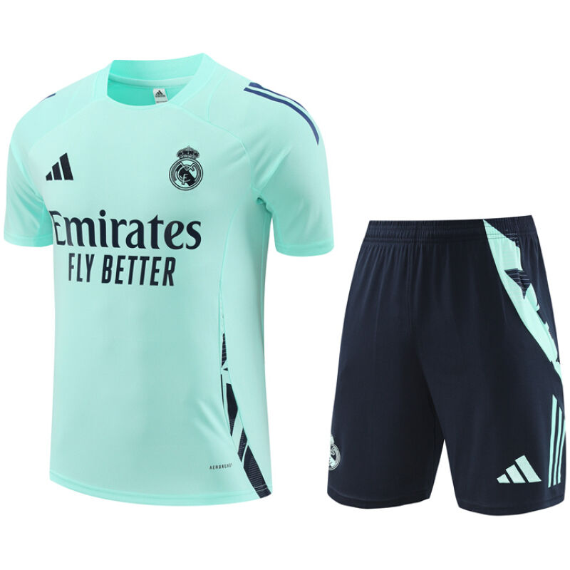 Mens Real Madrid Short Training Suit Light Green 2024/25