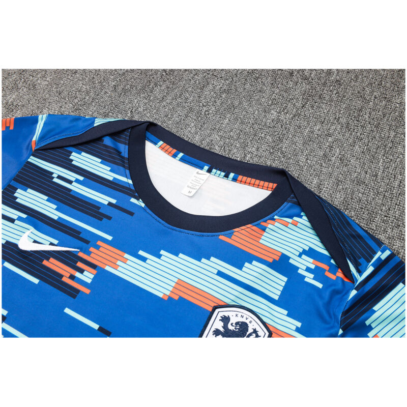 Mens Netherlands Short Training Suit Blue Camouflage 2024