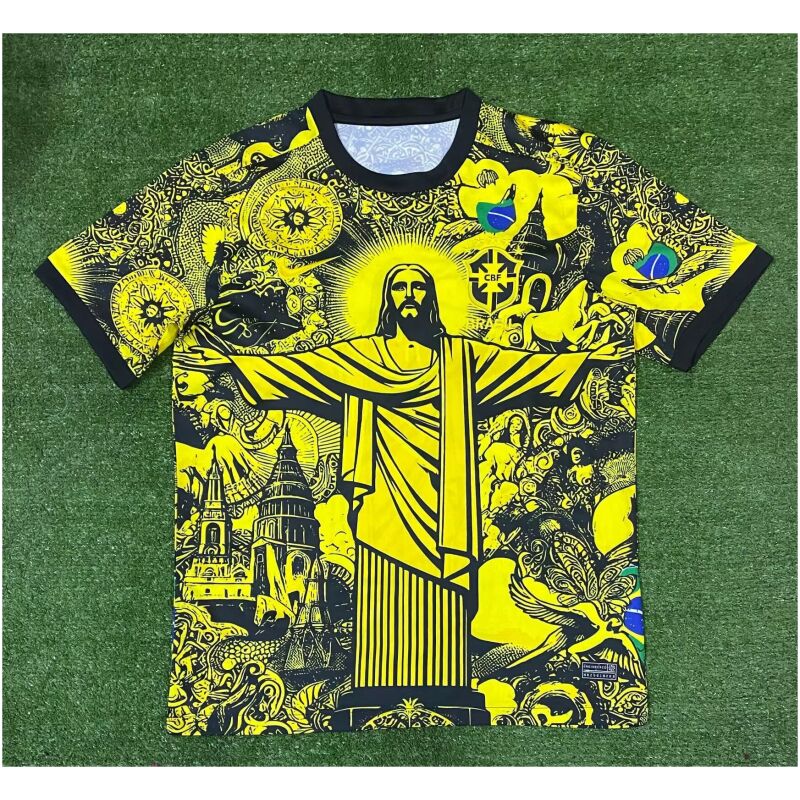 Mens Brazil Special Edition Jesus Yellow Jersey 2024