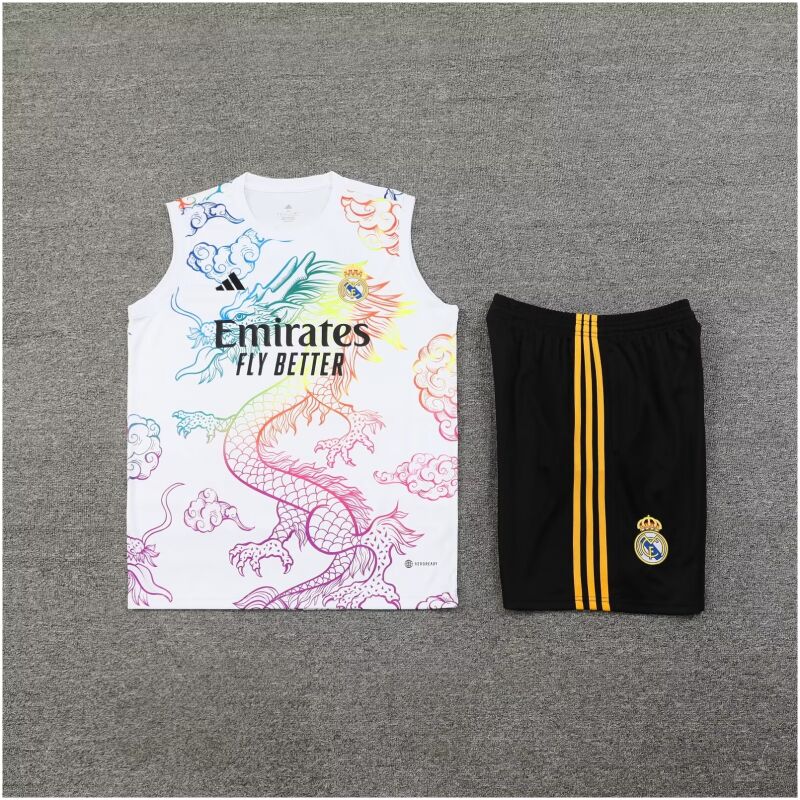 Mens Real Madrid Singlet Suit White Dragon 2024/25