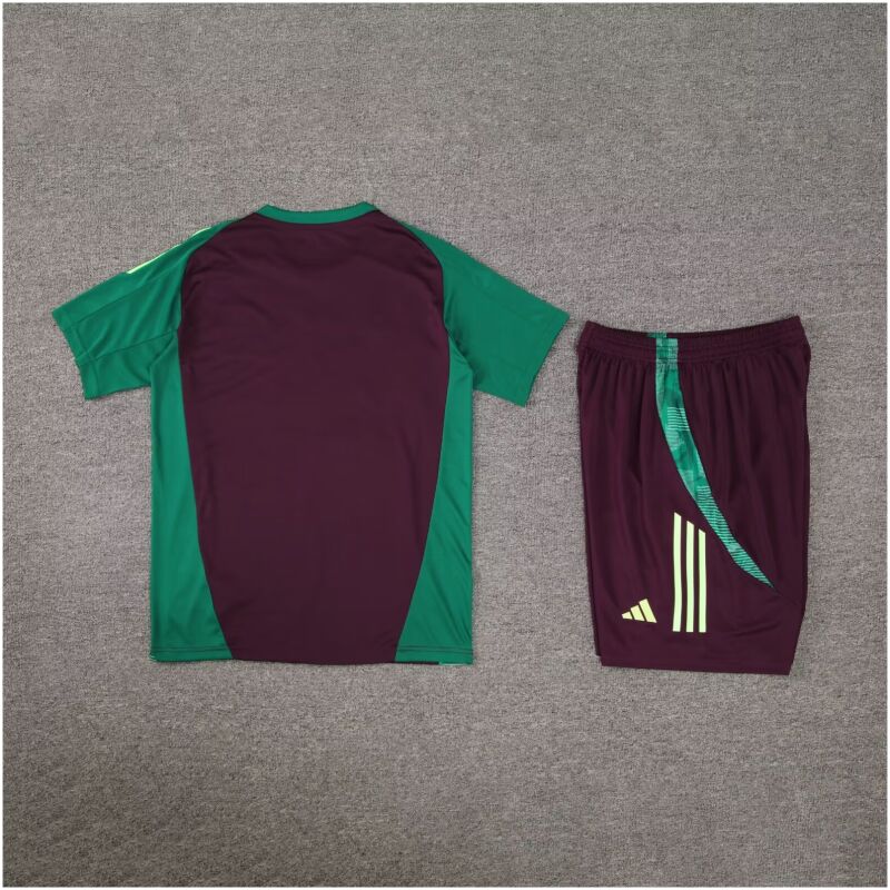 Mens Mexico Short Training Suit Burgundy 2024
