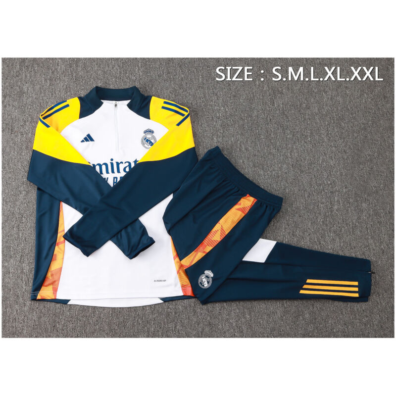 Kids Real Madrid Training Suit White 2024
