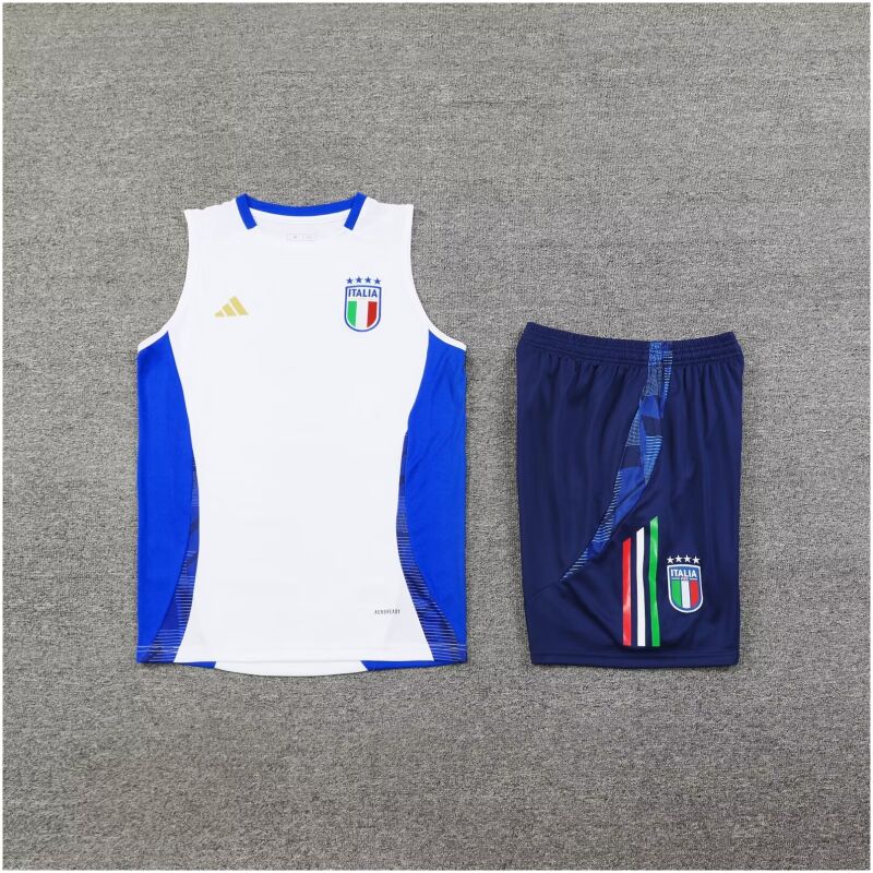 Mens Italy Short Training Suit White 2024