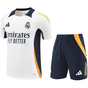 Herren Real Madrid Kurzer Trainingsanzug Weiß 2024/25