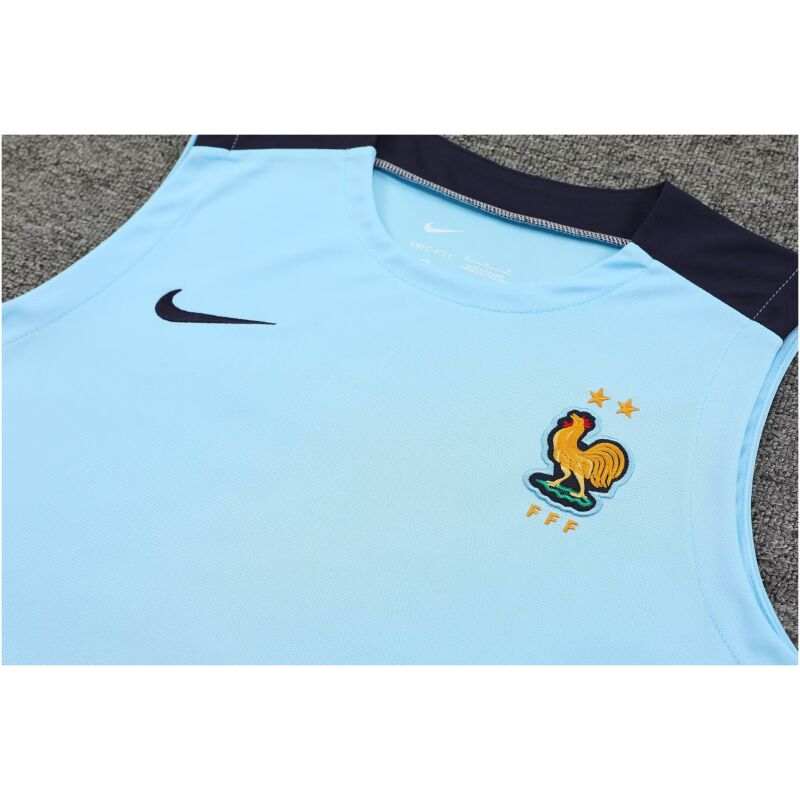 Mens France Short Training Suit Light Blue 2024