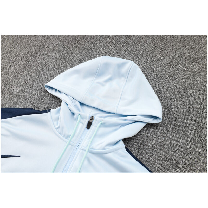 Mens France Hoodie Sweatshirt + Pants Training Suit Light Blue II 2024