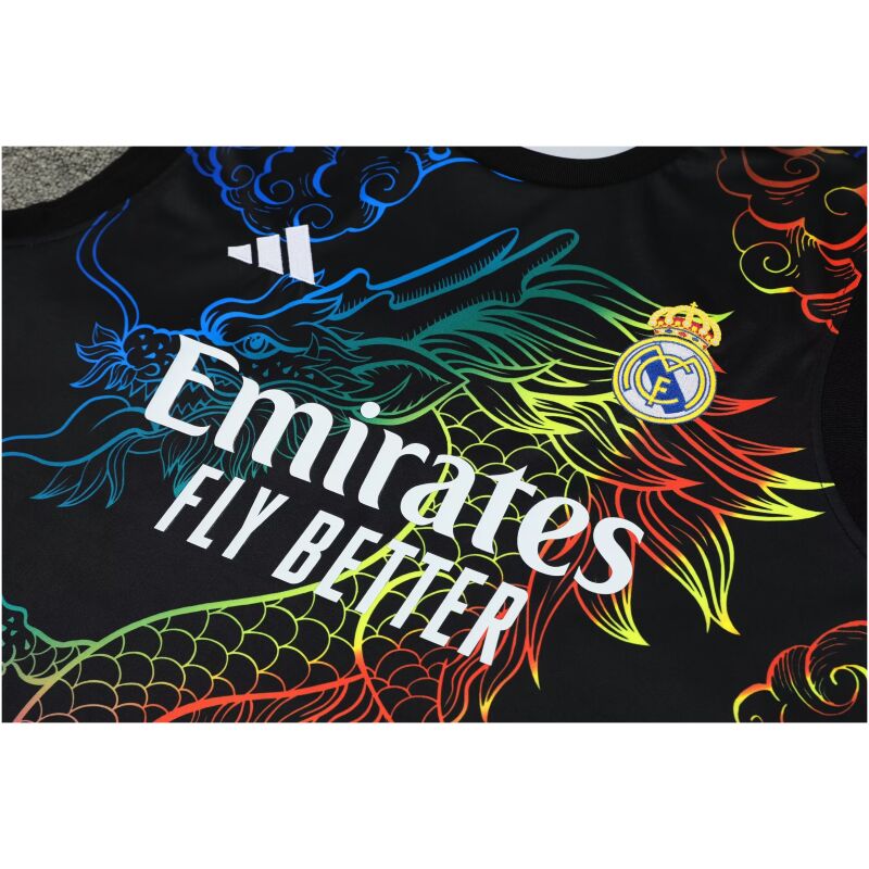 Mens Real Madrid Singlet Suit Black Dragon 2024/25