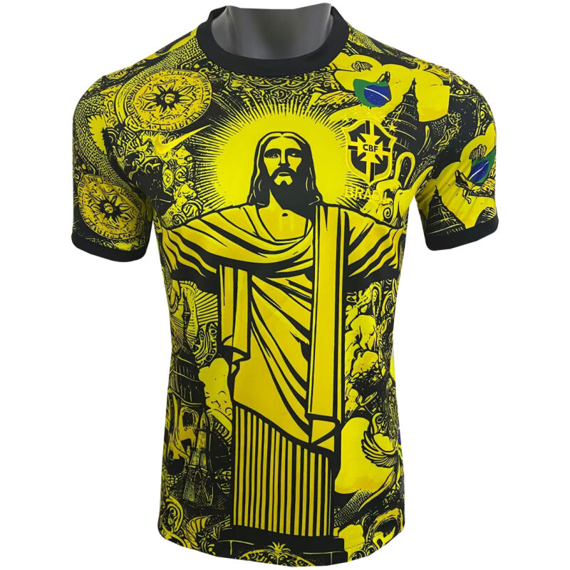 Mens Brazil Special Edition Jesus Yellow Jersey 2024