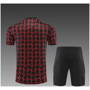 Kids Manchester United Short Training Suit Red – Black 2024/25
