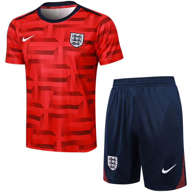 Mens England Short Training Suit Red 2024
