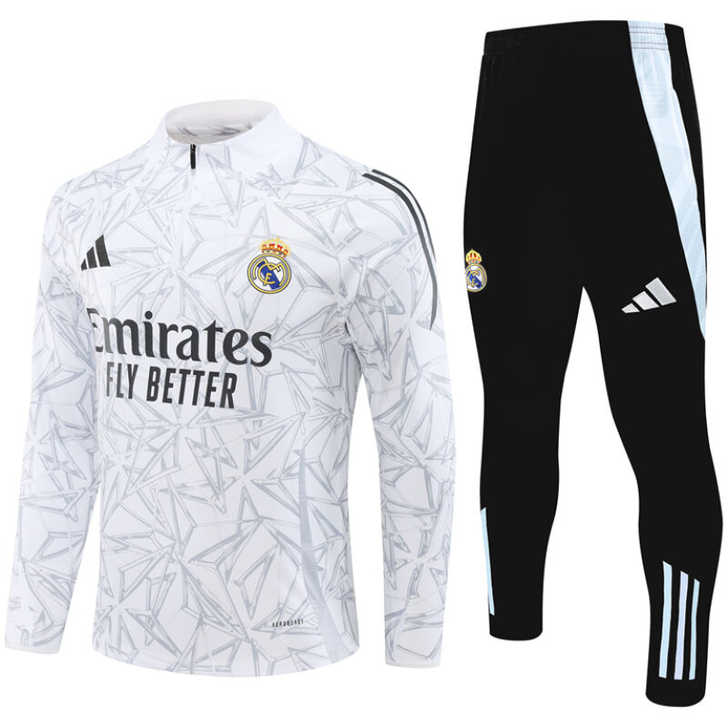 Mens Real Madrid Training Suit White 2024/25