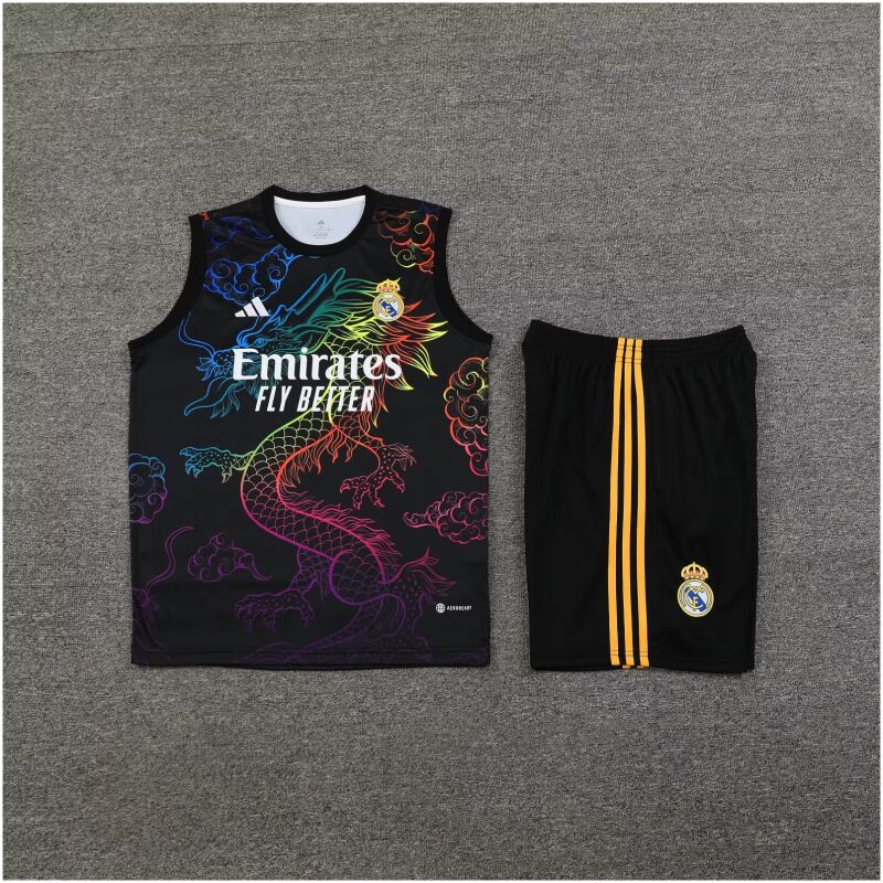 Mens Real Madrid Singlet Suit Black Dragon 2024/25