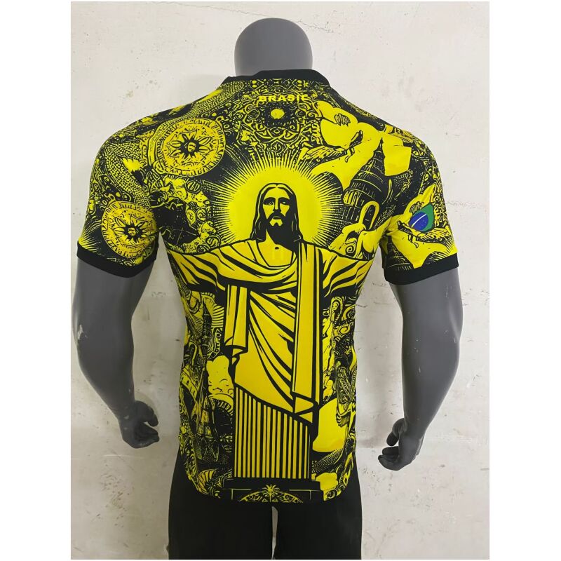 Mens Brazil Special Edition Jesus Yellow Jersey 2024