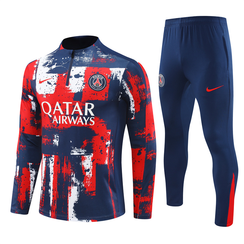 Mens PSG Training Suit Red – Blue 2024/25