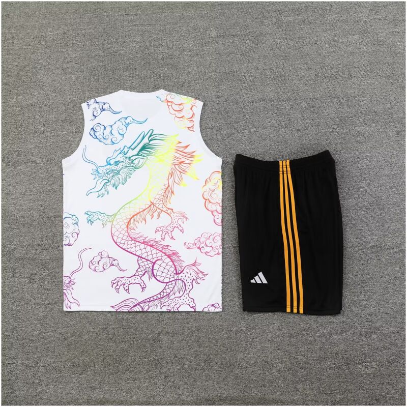 Mens Real Madrid Singlet Suit White Dragon 2024/25