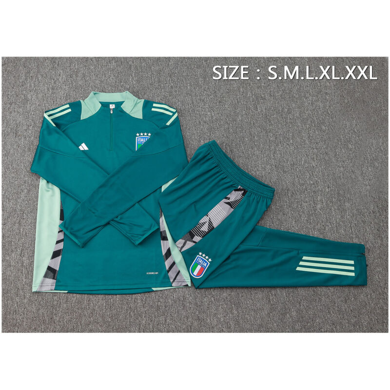 Mens Italy Training Suit Dark Green 2024/25