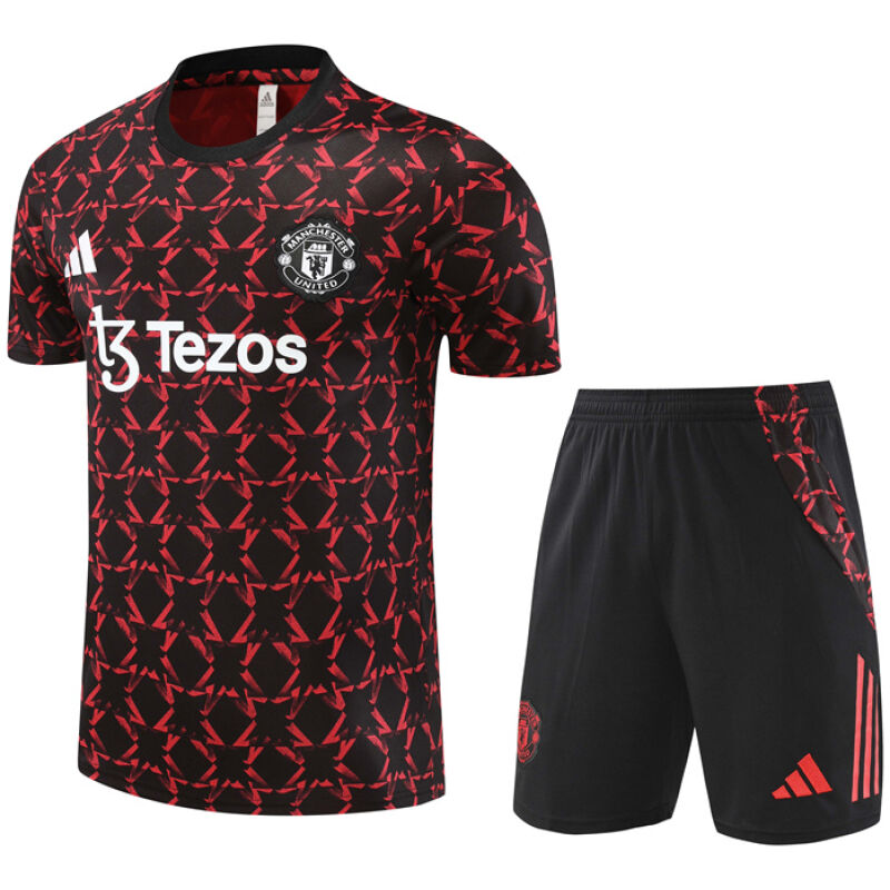 Mens Manchester United Short Training Suit Red – Black 2024/25