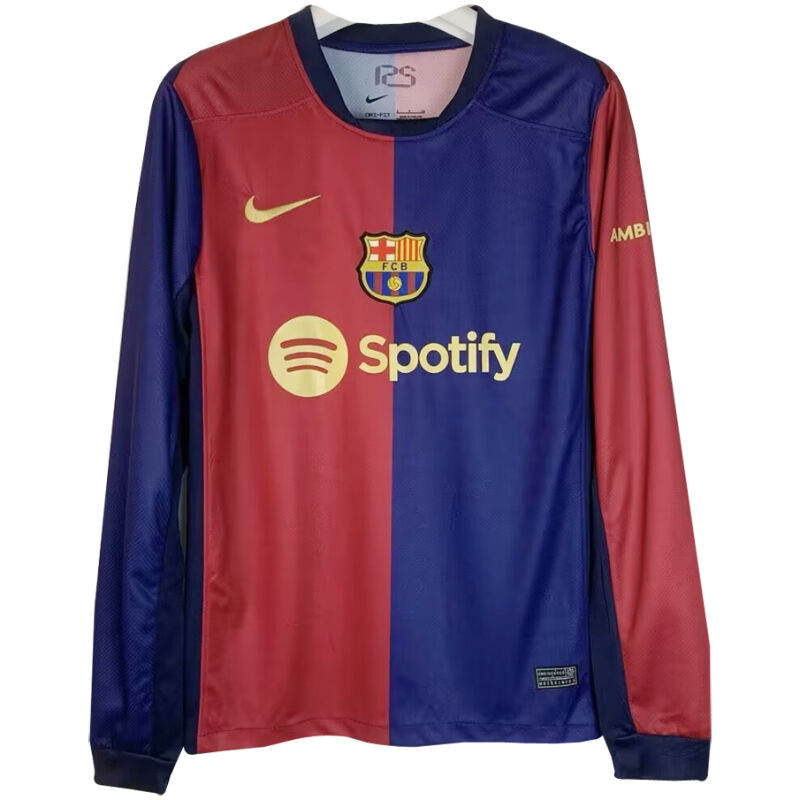 Mens Barcelona Home Jersey Long Sleeve 2024/25