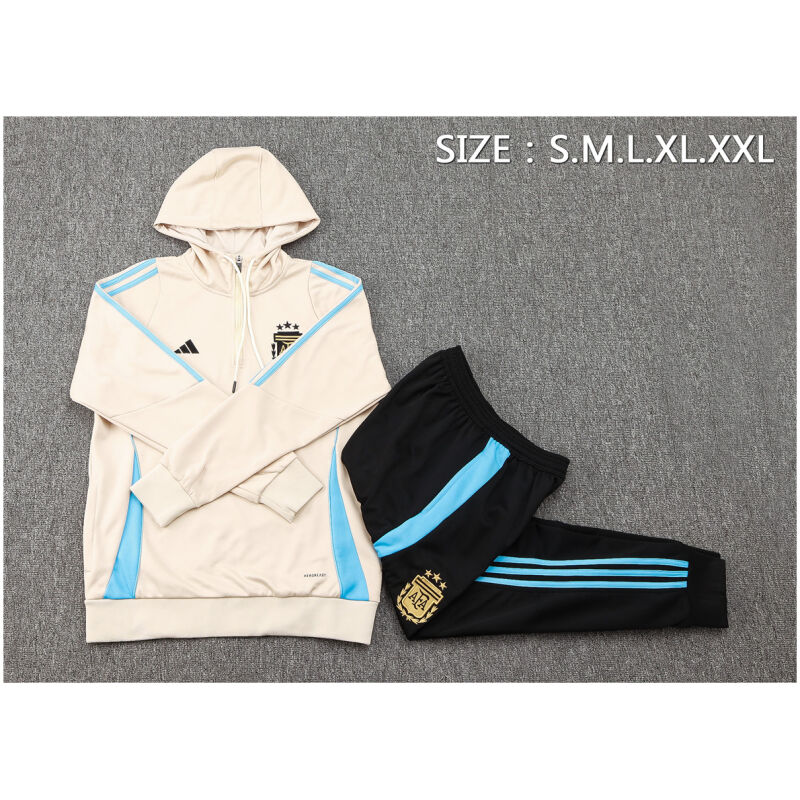 Kids Argentina Hoodie Sweatshirt + Pants Suit Cream 2024