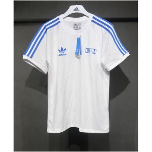 Mens Adidas Originals Italy Jersey 3 Stripes Pure Cotton White Shirt 2024 – Match