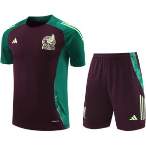 Mens Mexico Short Training Suit Burgundy 2024